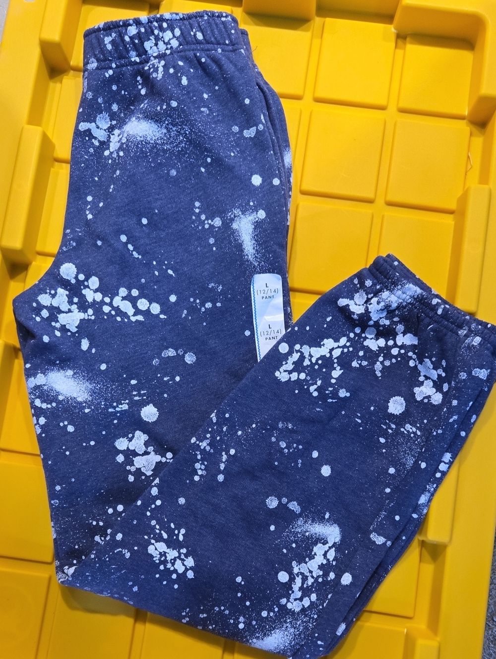 Cat & Jack Navy Blue Joggers with White Splatter